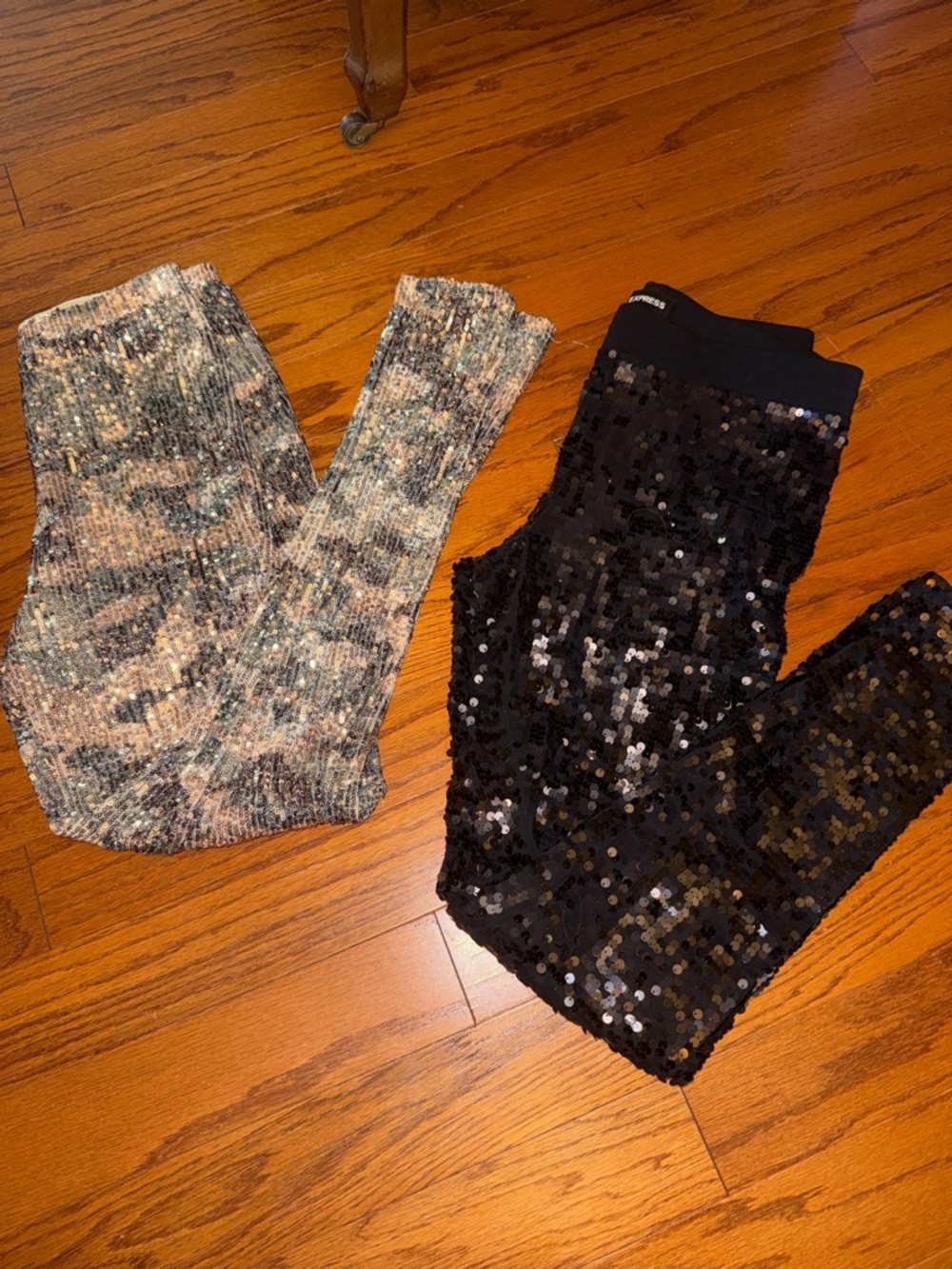 Black Sequin Kids Leggings - Sparkle Stretch Bottoms